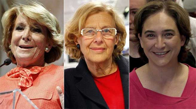 Aguirre, Carmena y Colau, tras las elecciones