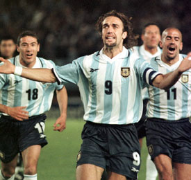 Gabriel Batistuta, con Argentina